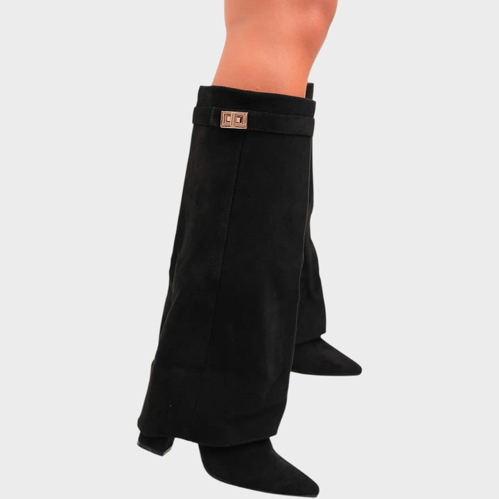 Lunara Velvet-Look Wide Shaft Boots