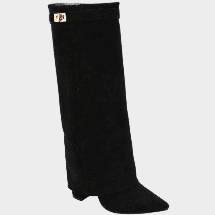 Lunara Velvet-Look Wide Shaft Boots