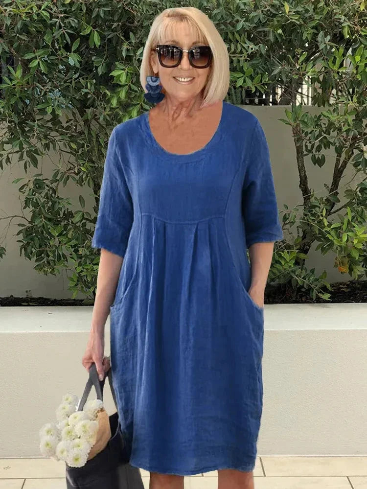 Lisette Tunic Midi Dress with Pockets