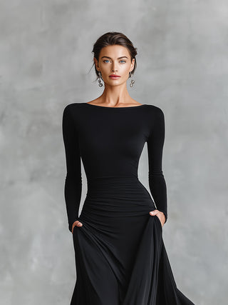 Norfy Pleated Maxi Dress