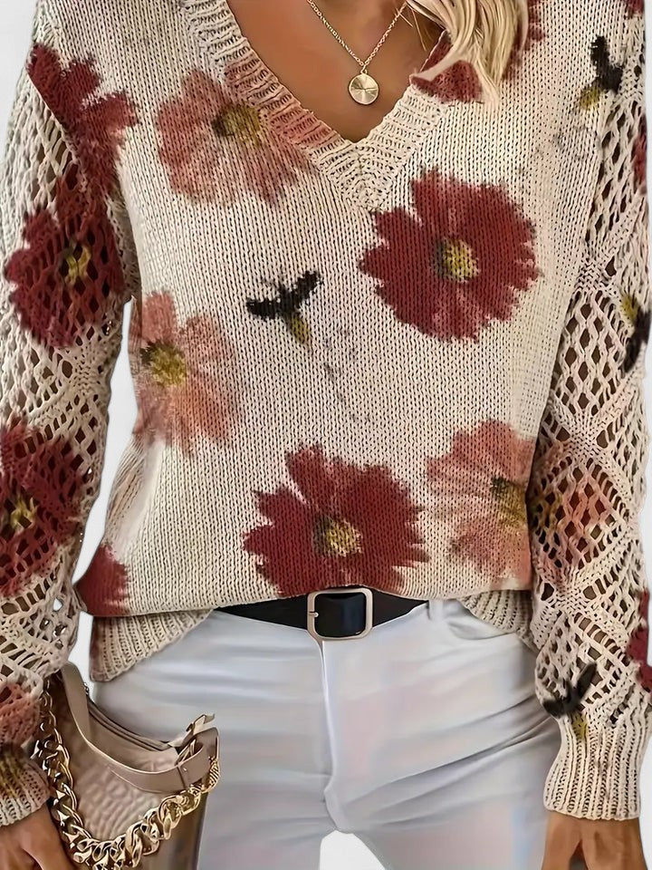 Aurelie Floral Print Sweater