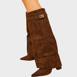 Lunara Velvet-Look Wide Shaft Boots