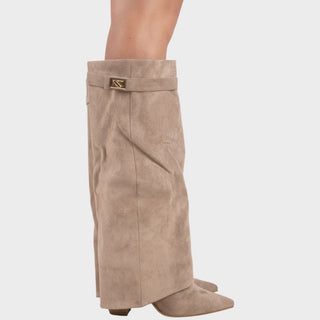 Lunara Velvet-Look Wide Shaft Boots