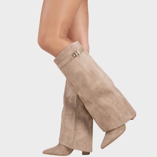 Lunara Velvet-Look Wide Shaft Boots