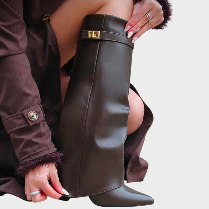Suri Leather-Look Wide Shaft Boots