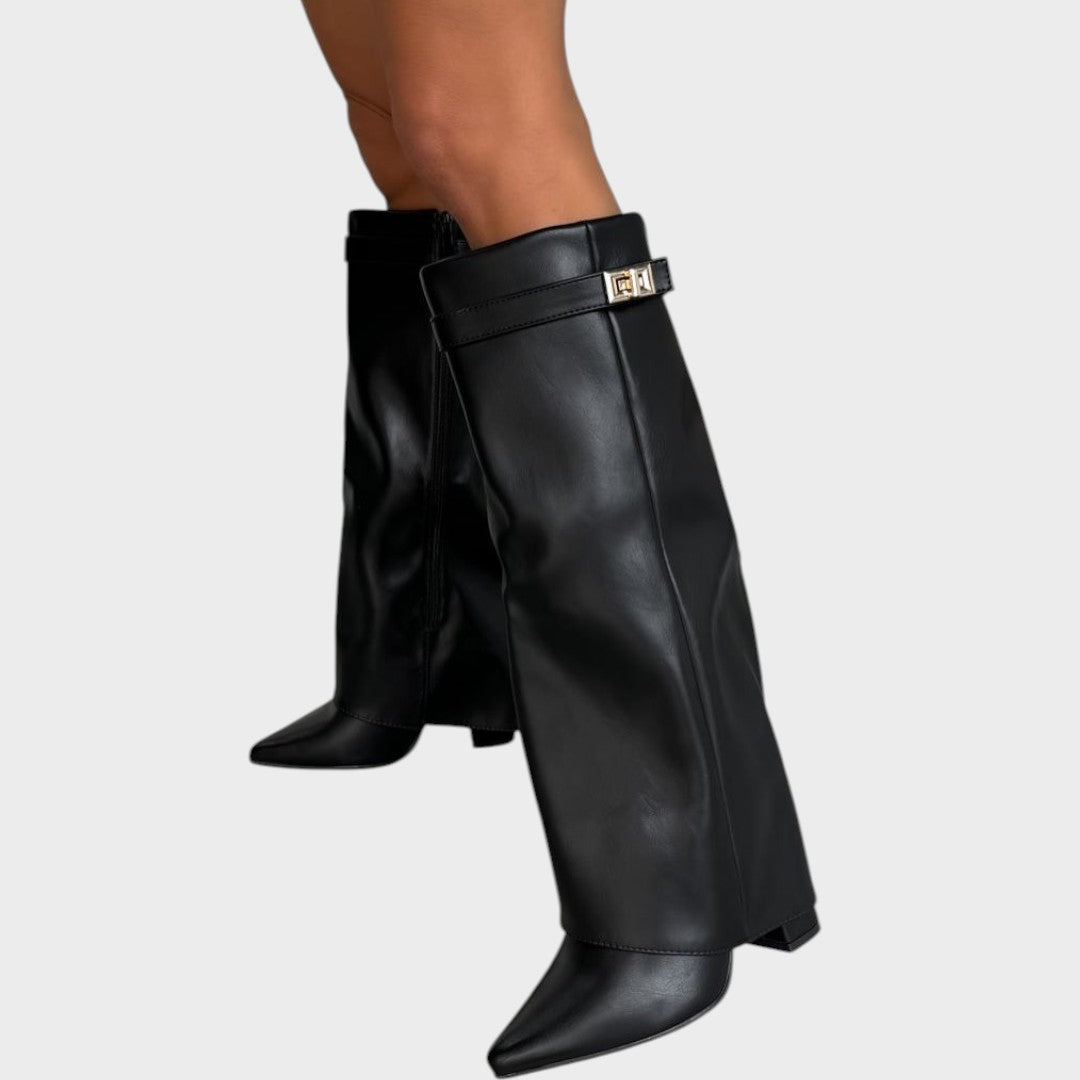 Suri Leather-Look Wide Shaft Boots