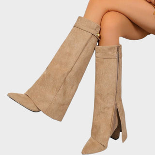 Lunara Velvet-Look Wide Shaft Boots