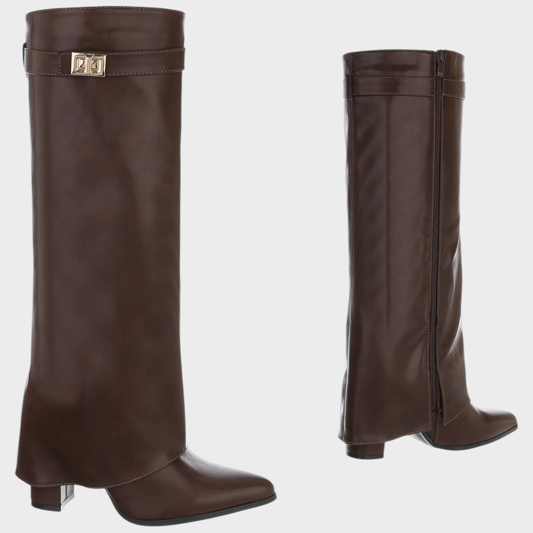 Suri Leather-Look Wide Shaft Boots