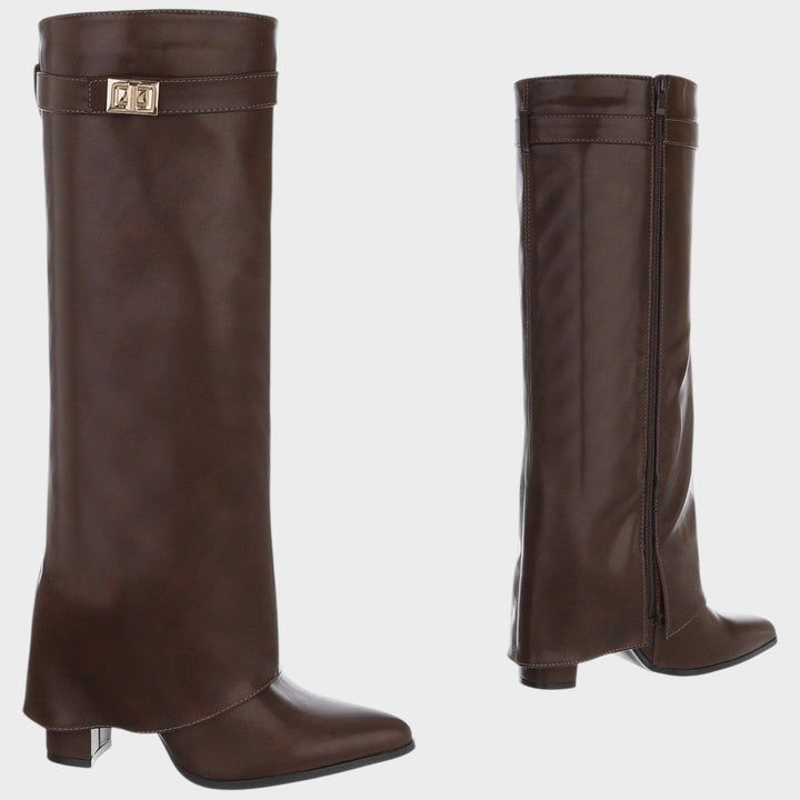 Suri Leather-Look Wide Shaft Boots