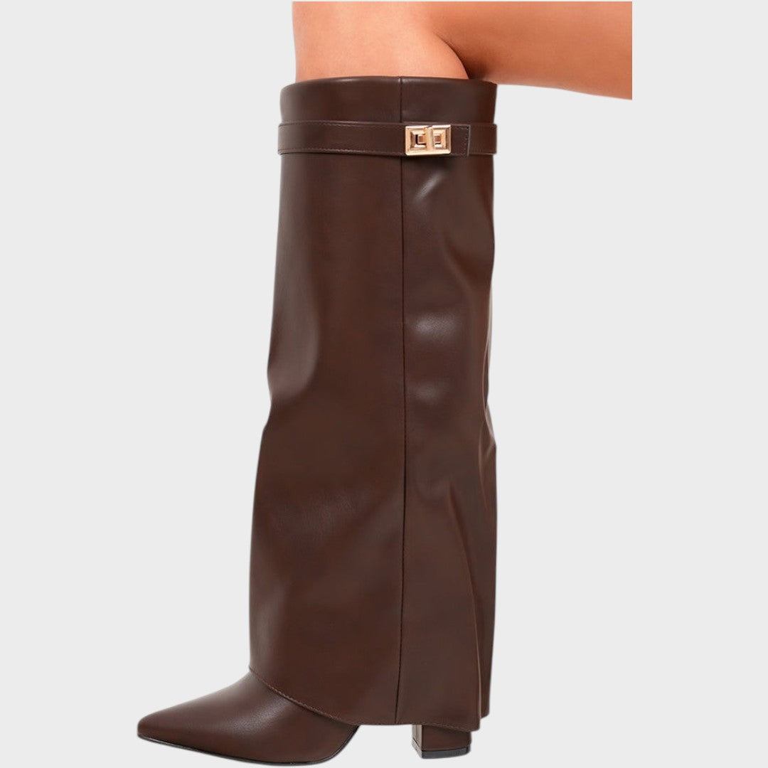 Suri Leather-Look Wide Shaft Boots