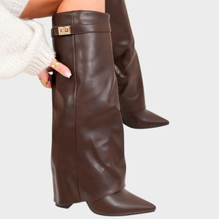 Suri Leather-Look Wide Shaft Boots