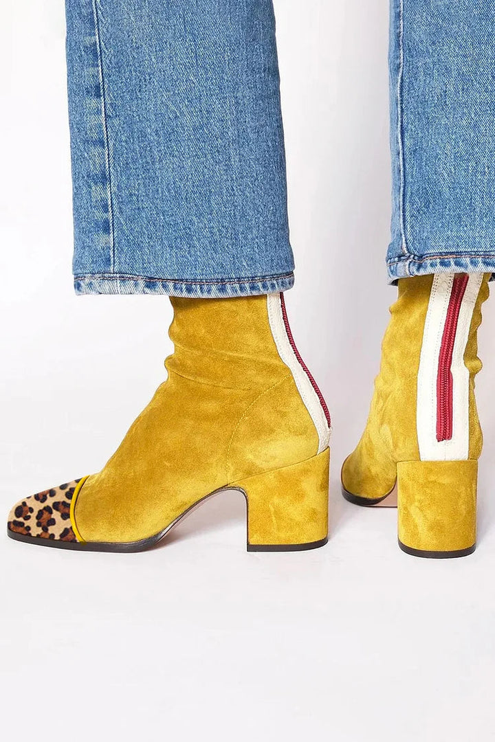 Beth Square Toe Block Heel Boots