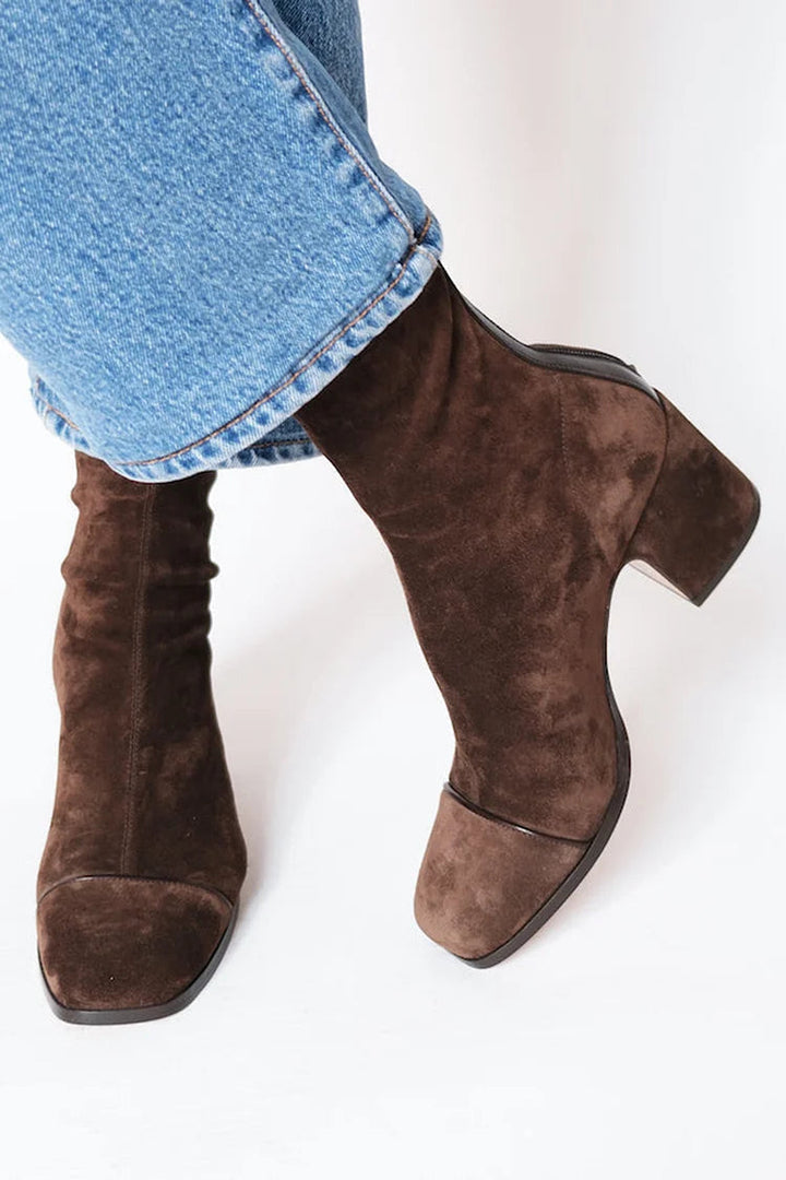 Beth Square Toe Block Heel Boots