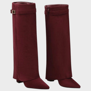 Lunara Velvet-Look Wide Shaft Boots