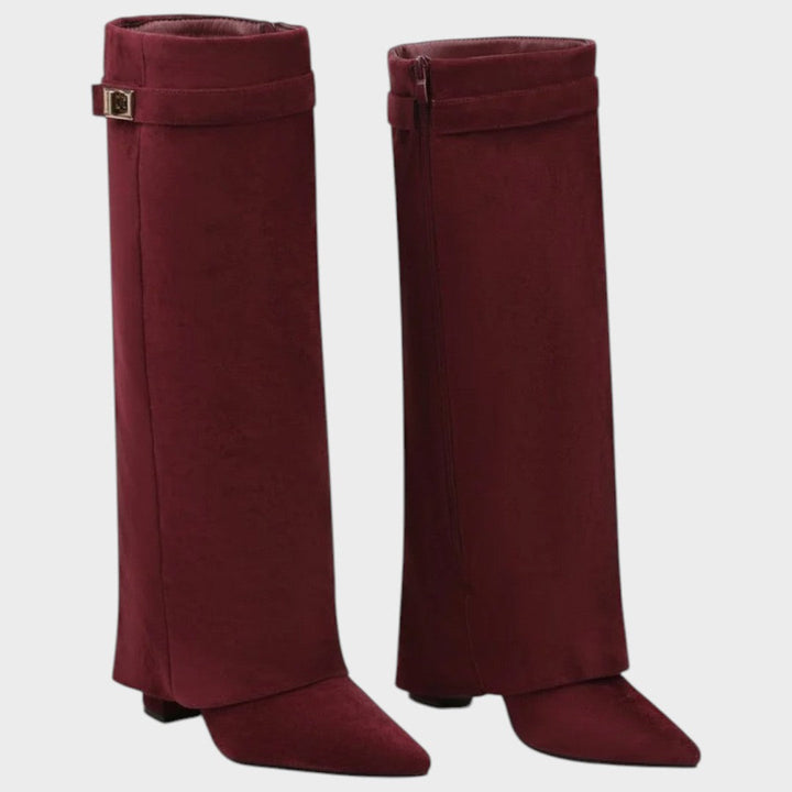 Lunara Velvet-Look Wide Shaft Boots