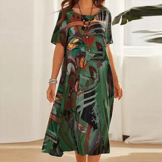 Bella Abstract Print Comfort Dress