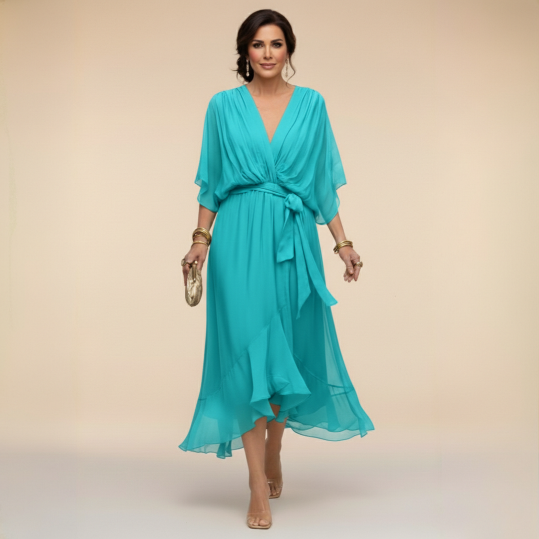 Veronica Flowing V-Neck Dress