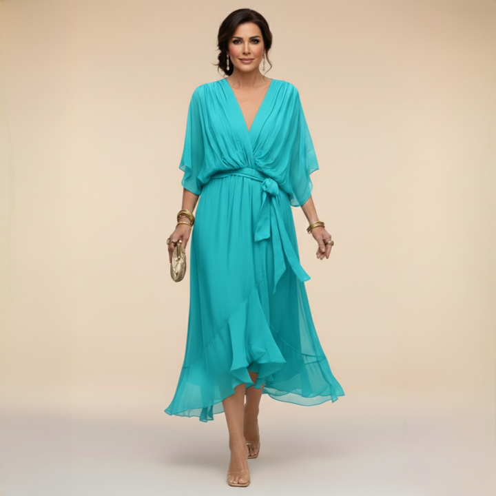Veronica Flowing V-Neck Dress