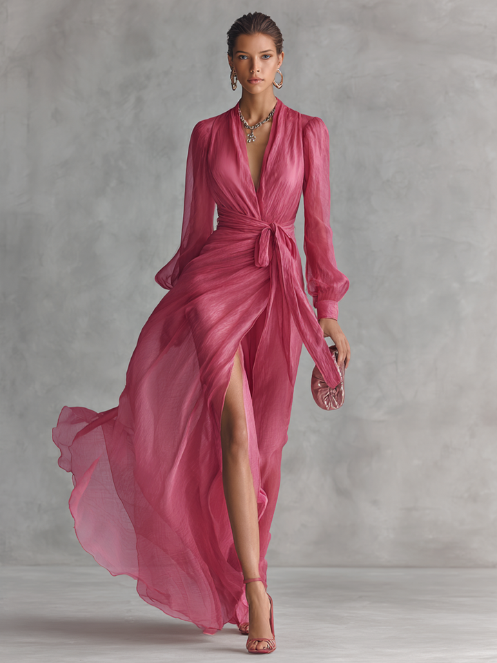 Cindy Pearl Detail V-Neck Dress