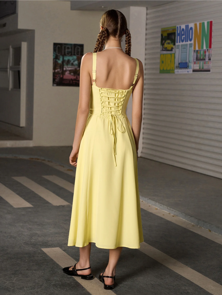 Claudia Ruched Slit Dress