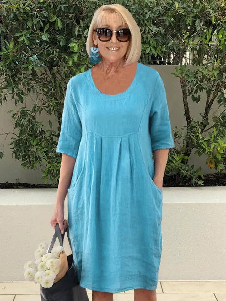 Lisette Tunic Midi Dress with Pockets