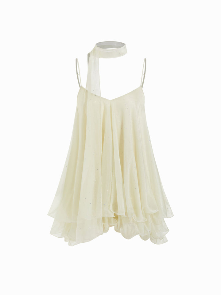 Brisa Halter Ruffle Mini Dress