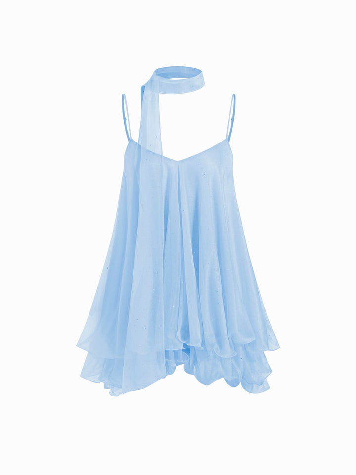 Brisa Halter Ruffle Mini Dress