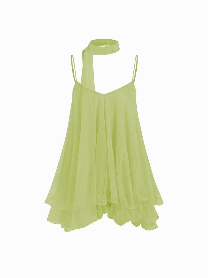 Brisa Halter Ruffle Mini Dress