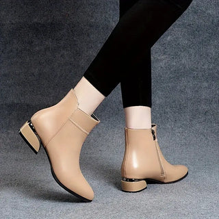 Zoe Metallic Detail Ankle Boots