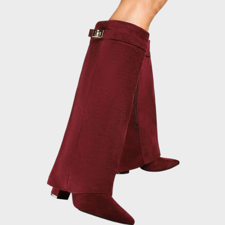 Lunara Velvet-Look Wide Shaft Boots