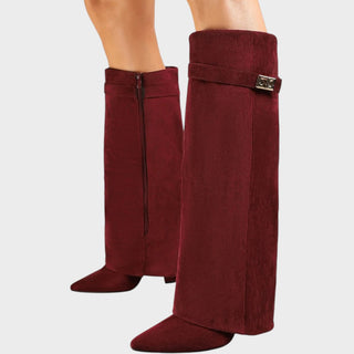 Lunara Velvet-Look Wide Shaft Boots