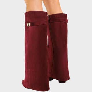 Lunara Velvet-Look Wide Shaft Boots