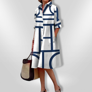 Helen Geometric Midi Dress