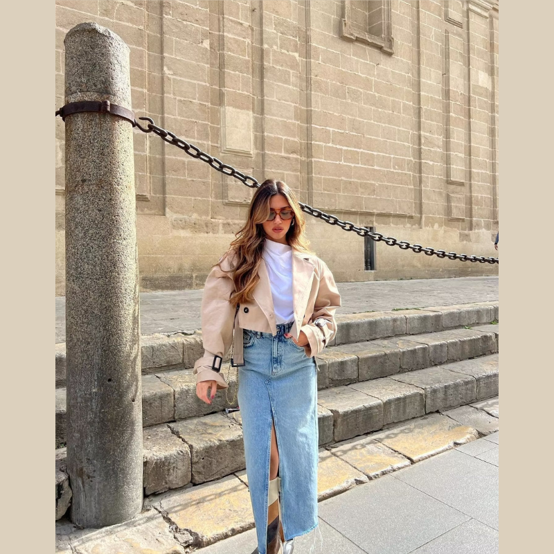 Geesje Cropped Trench Coat
