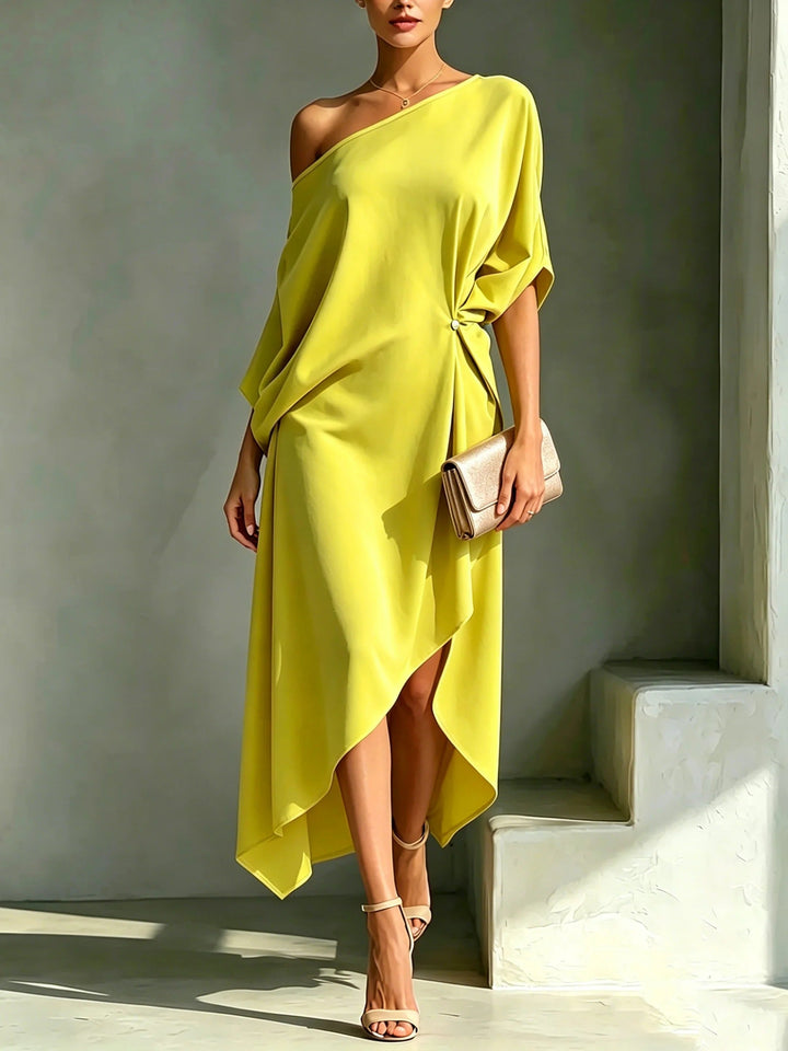 Camila Asymmetric One-Shoulder Midi Dress