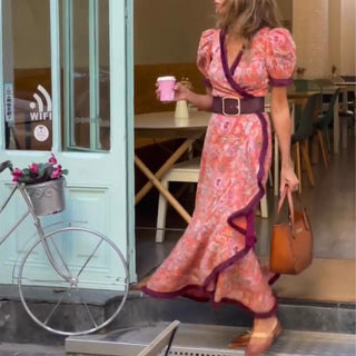 Armen Puff Sleeve Asymmetric Dress