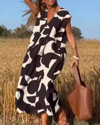 Ellen Printed V-Neck Dress