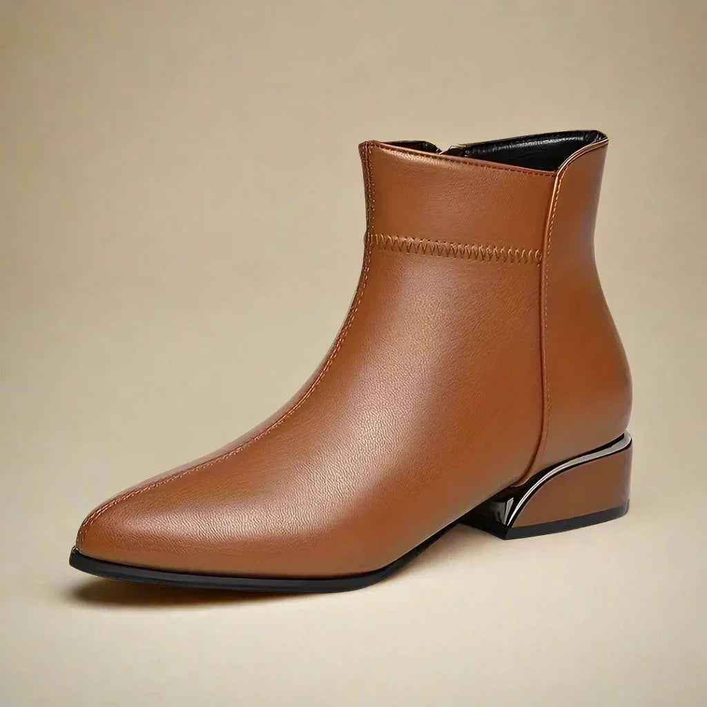 Zoe Metallic Detail Ankle Boots
