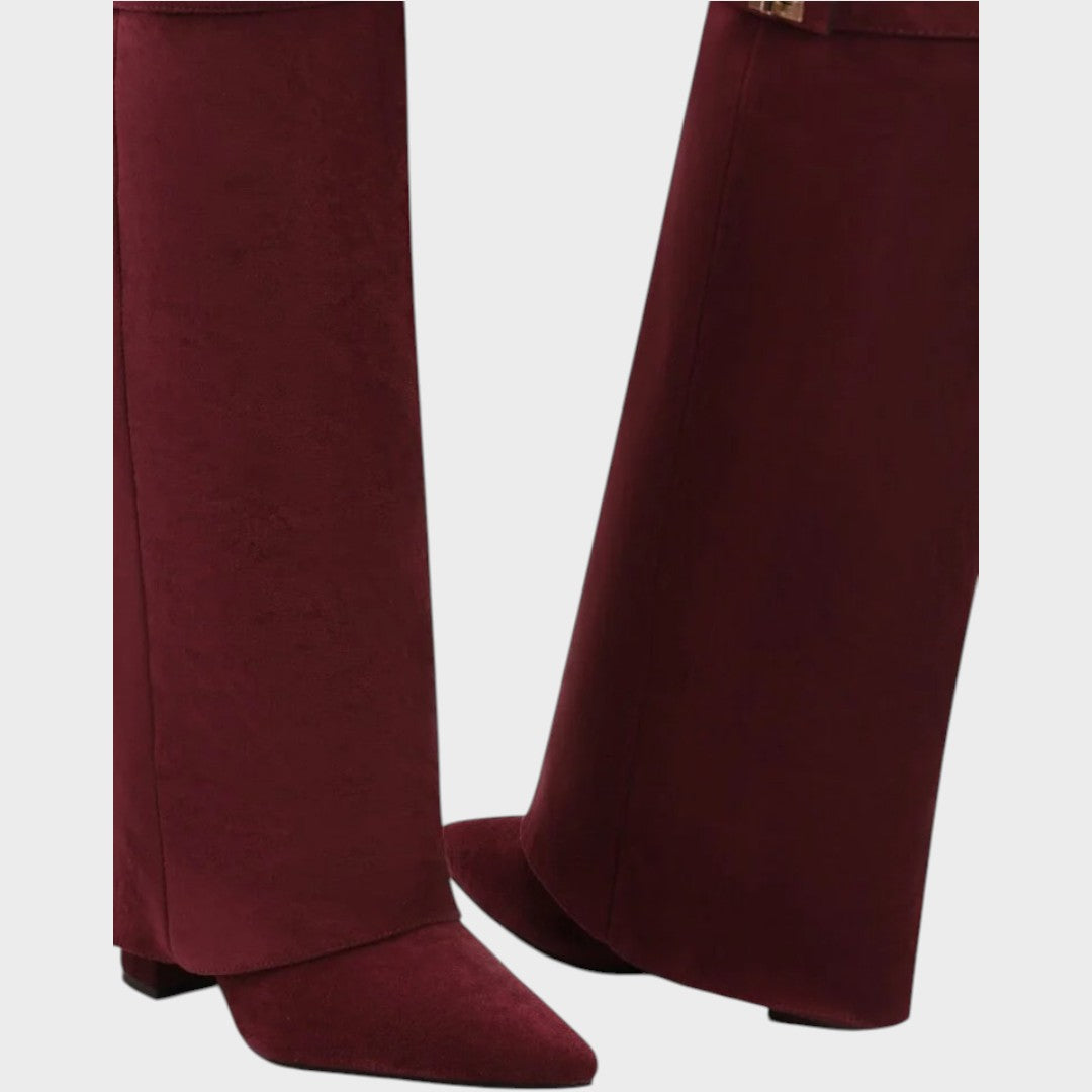 Lunara Velvet-Look Wide Shaft Boots