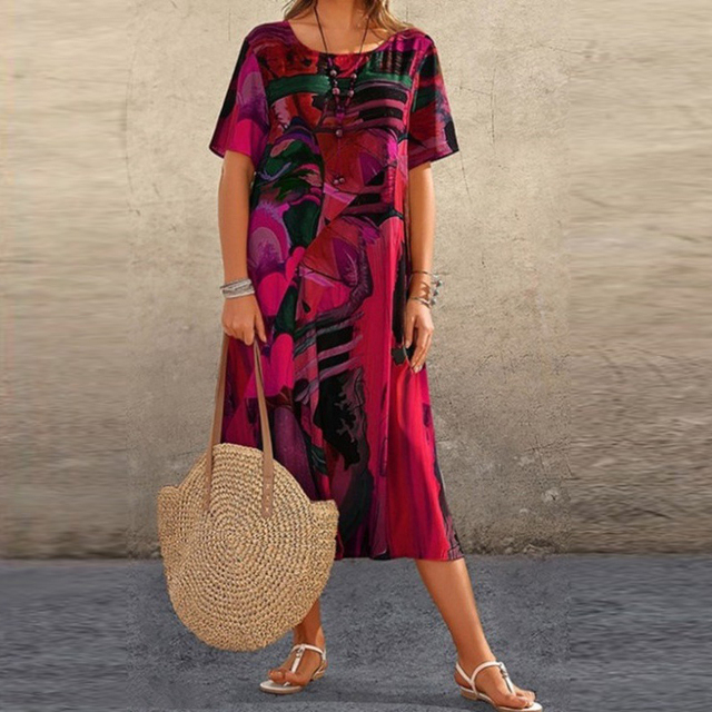 Bella Abstract Print Comfort Dress