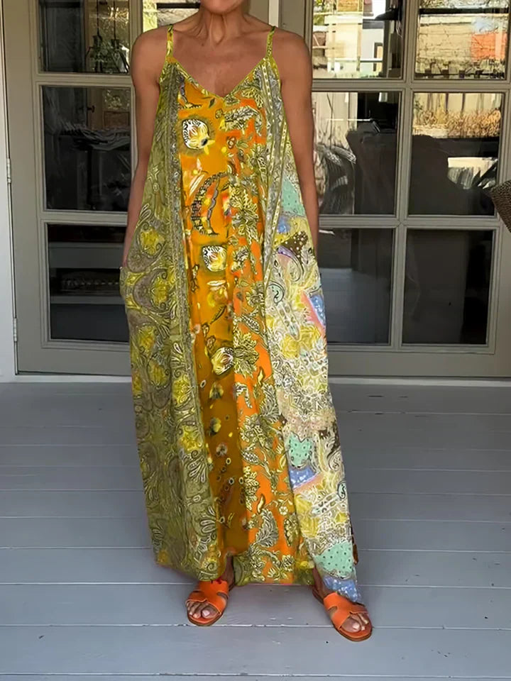 Adriana Color Block V-Neck Dress