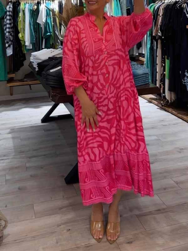 Mira Printed V-Neck Dress