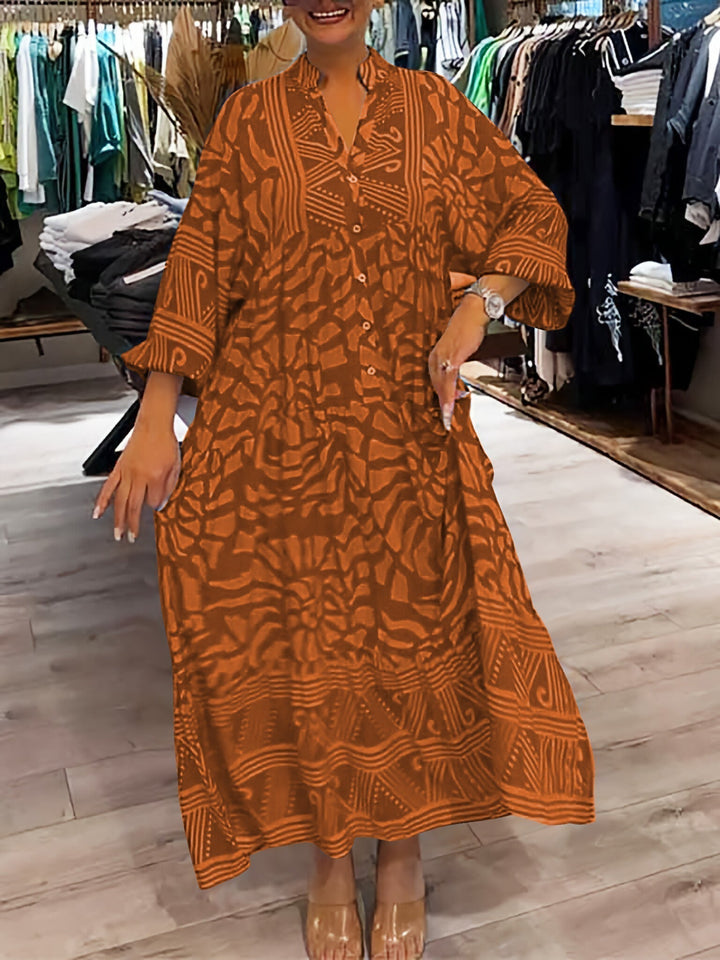 Mira Printed V-Neck Dress