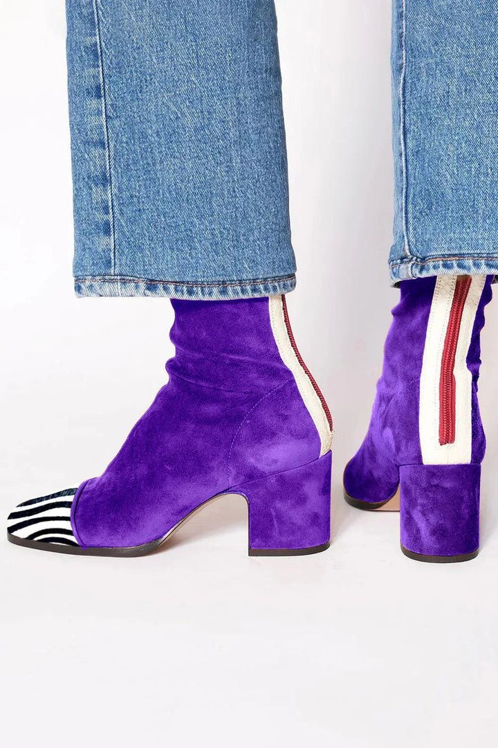 Beth Square Toe Block Heel Boots