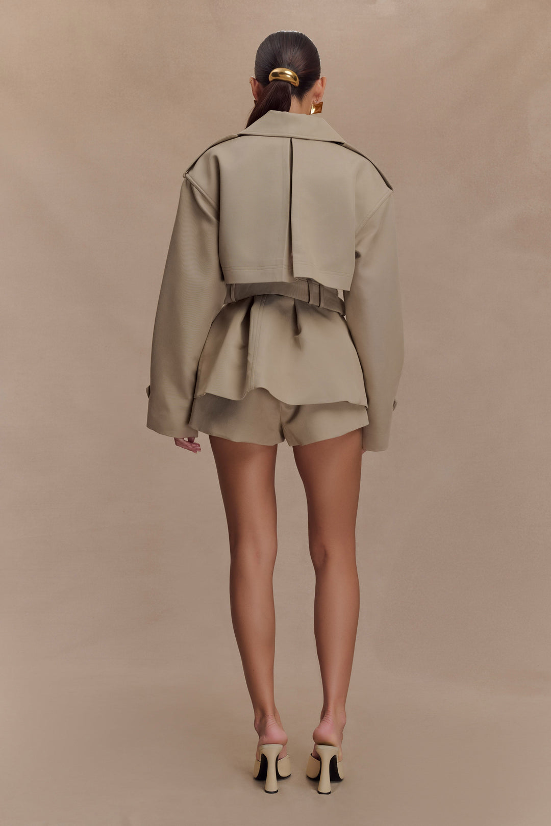 Elsje Cropped Belted Trench Coat