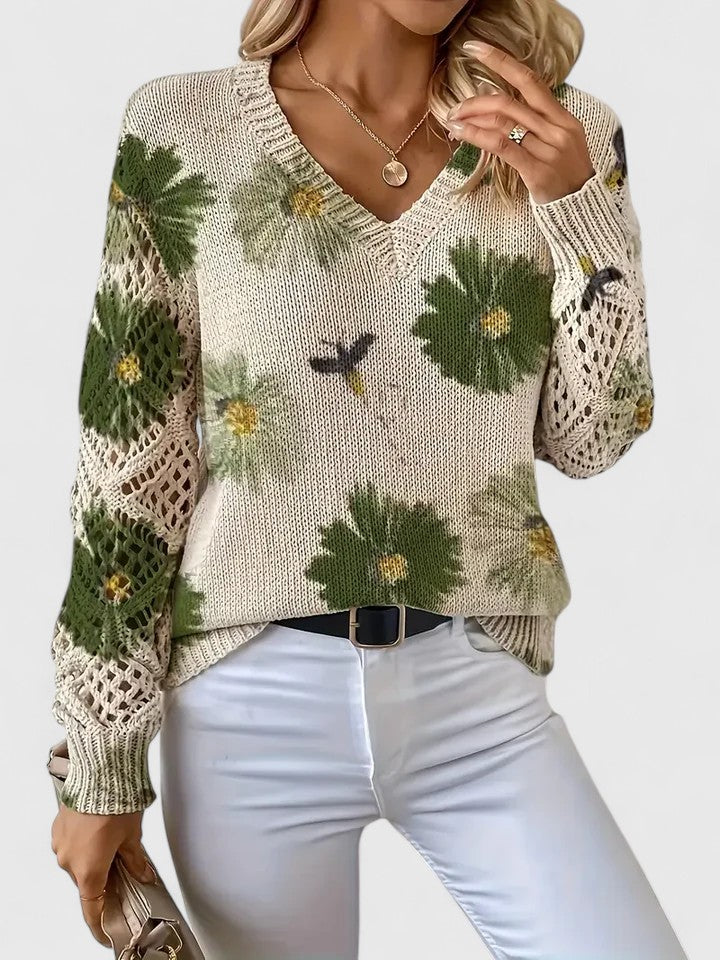 Aurelie Floral Print Sweater