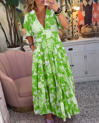 Catrisa Floral V-Neck Dress with Pockets
