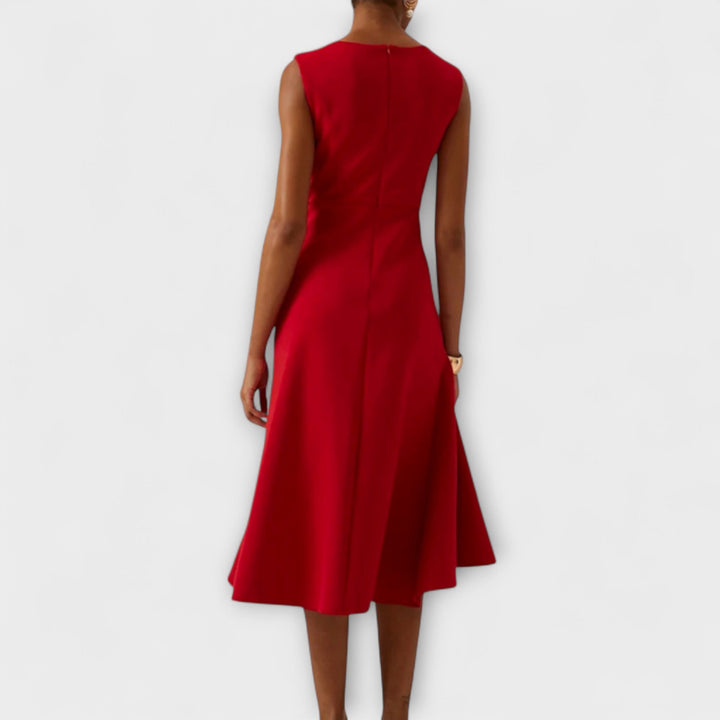 Juliette Asymmetric Draped Midi Dress