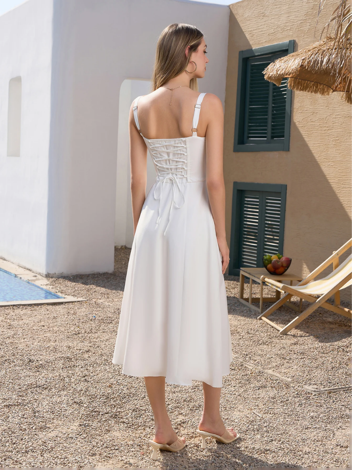Claudia Ruched Slit Dress