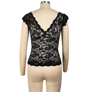 Scallace Scalloped V-Neck Tee
